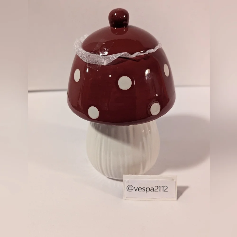Target Bullseye Playground Mushroom Red Jar Canister Fall Harvest Decor